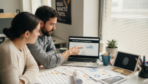 El equipo de marketing de la franquicia analiza la presentación en conjunto.