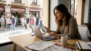 Profesional dirigiendo la estrategia SEO de una oficina de turismo