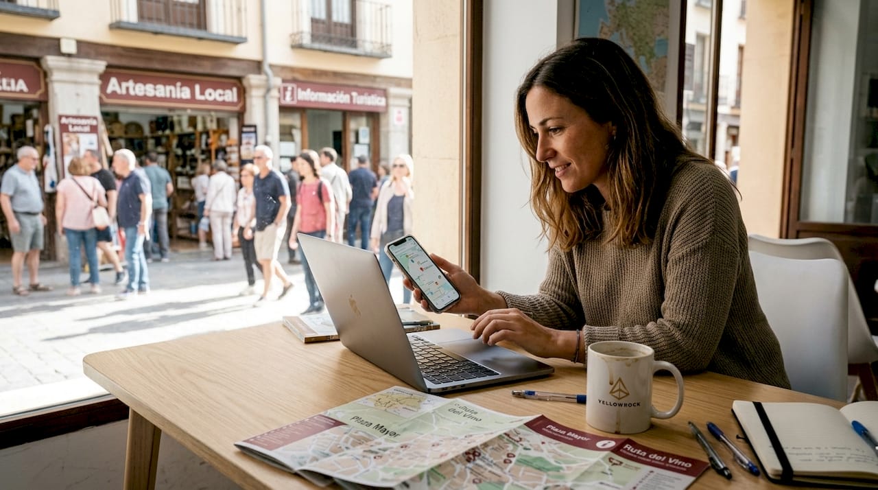 Profesional dirigiendo la estrategia SEO de una oficina de turismo
