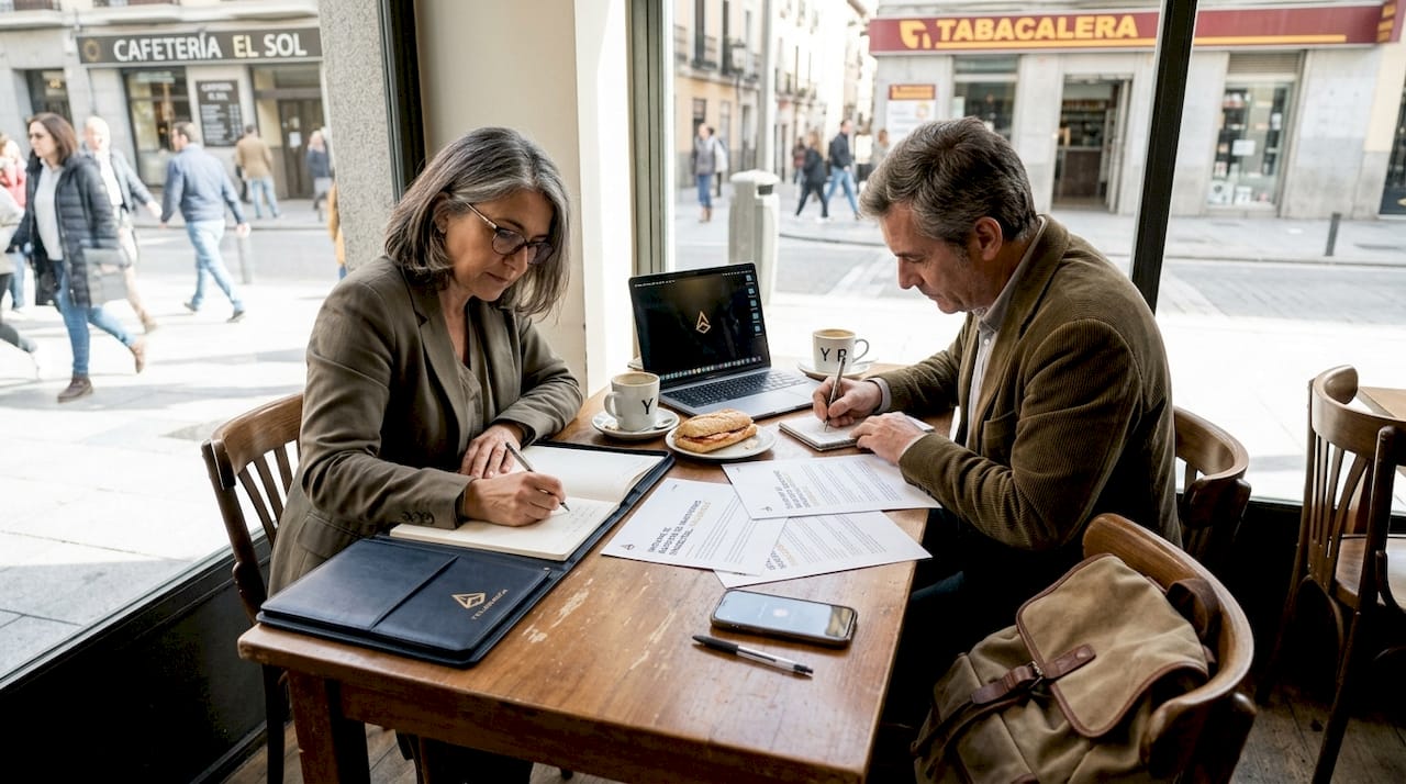 Empresarios diseñando estrategias de marketing