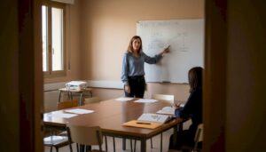 La orientadora comparte métodos y consejos con los profesores para abordar distintas situaciones en el aula.