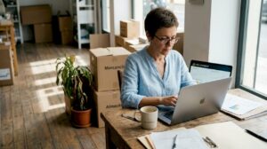 Dueño de tienda analizando el desempeño de sus ventas online desde su propio negocio