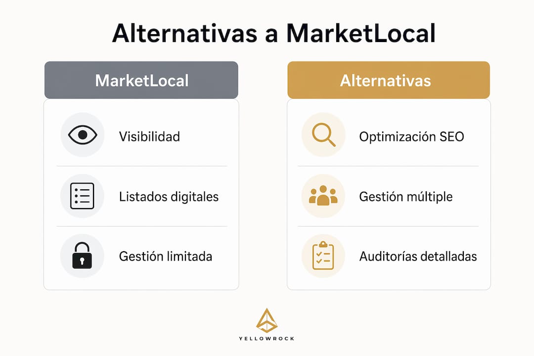 Comparativa visual entre MarketLocal y otras opciones del mercado