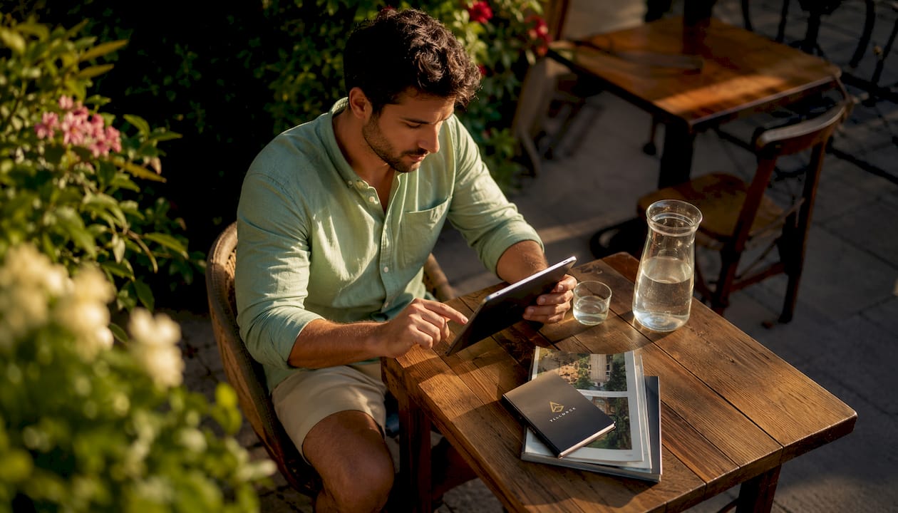Un emprendedor atendiendo las reservas de su cafetería a través de Google