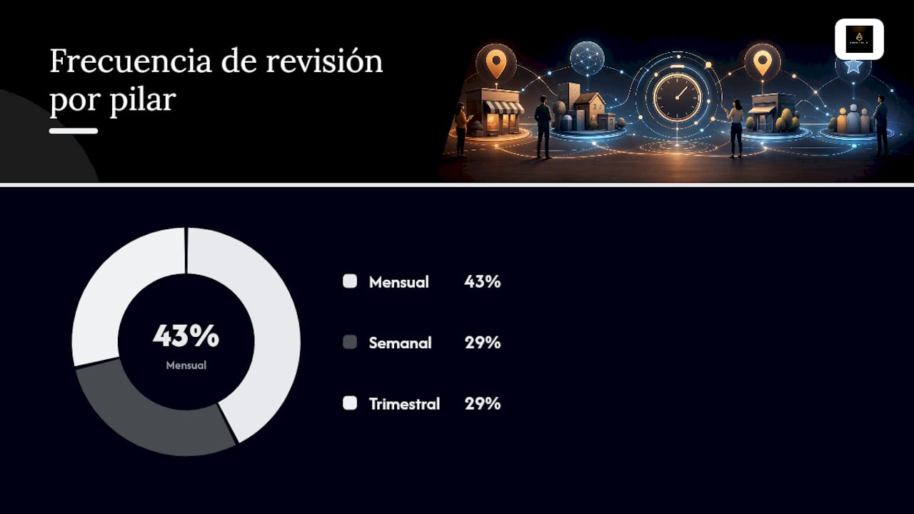 Infografía sobre los siete pilares de la auditoría: frecuencia recomendada y responsables de cada uno
