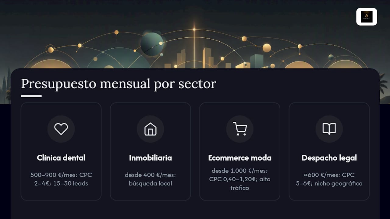 Presupuestos de Google Ads por sector empresarial