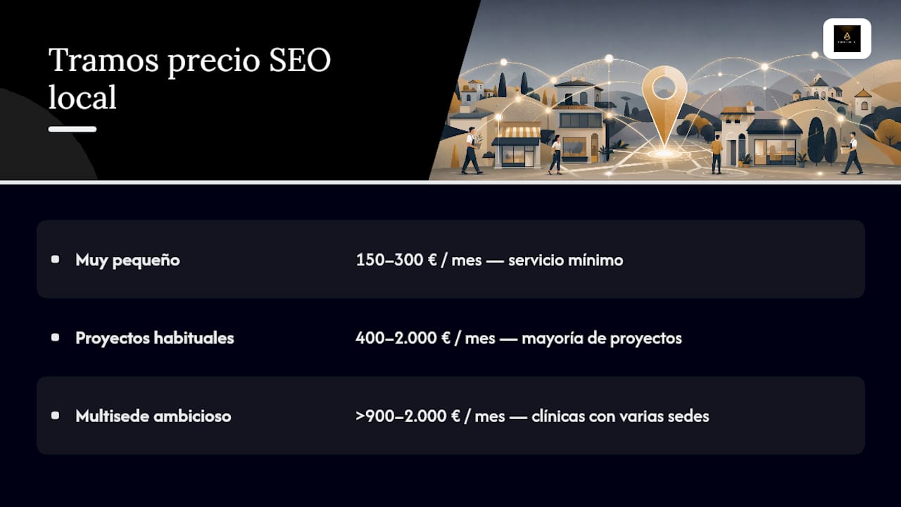 Diagrama de los niveles de precios para SEO local