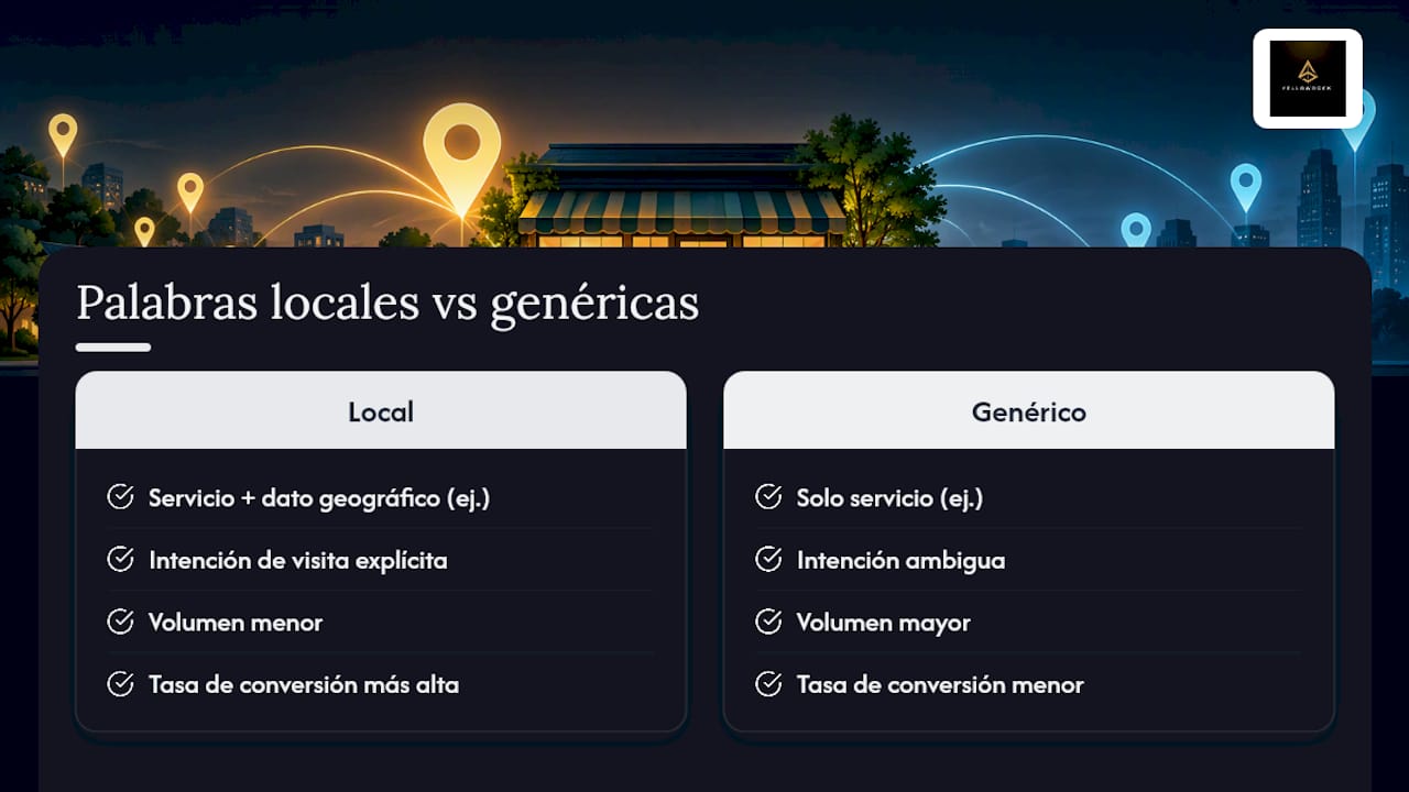 Qué son las palabras clave locales y por qué funcionan en búsquedas con intención de visita — overview diagram