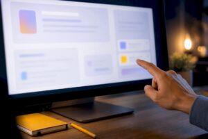 Pantalla que muestra citas generativas abstractas