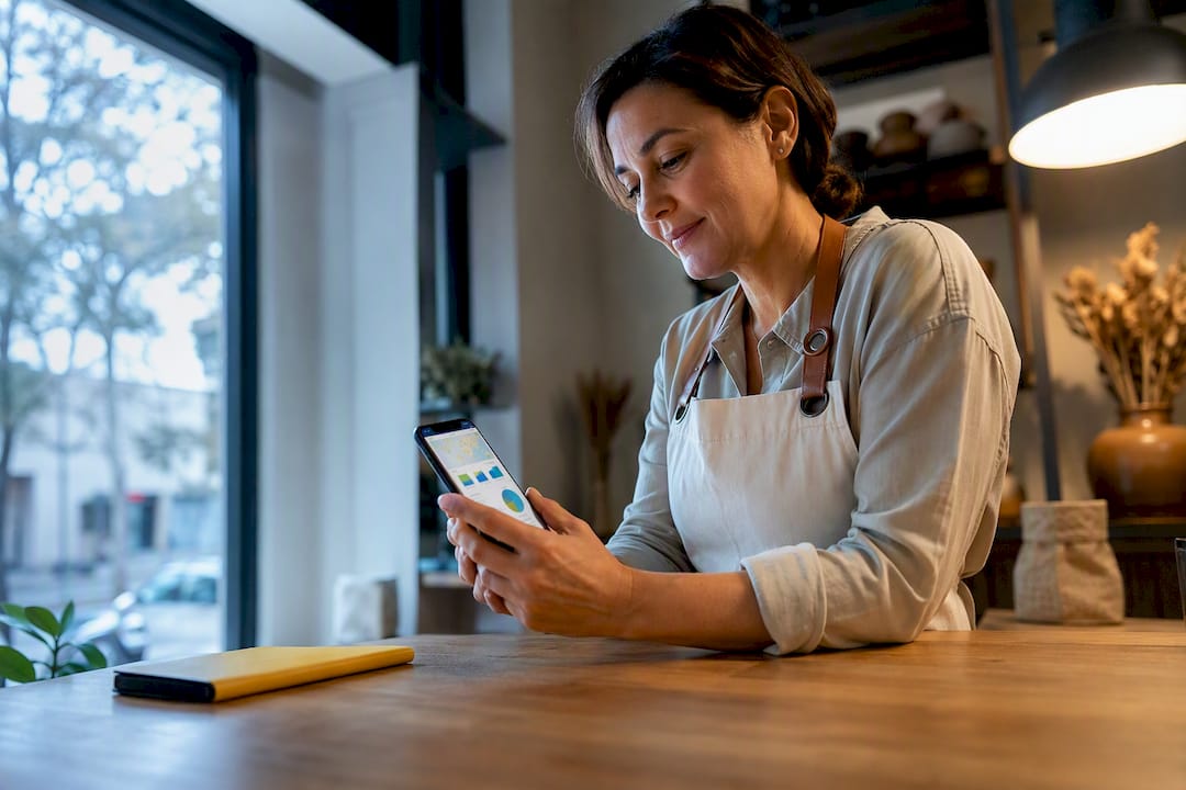 Dueña analizando las métricas de SEO local