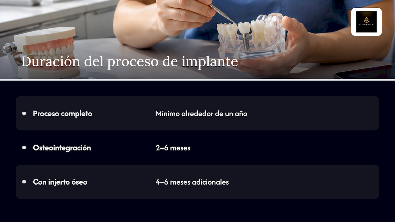 Plazos orientativos del proceso de implante dental
