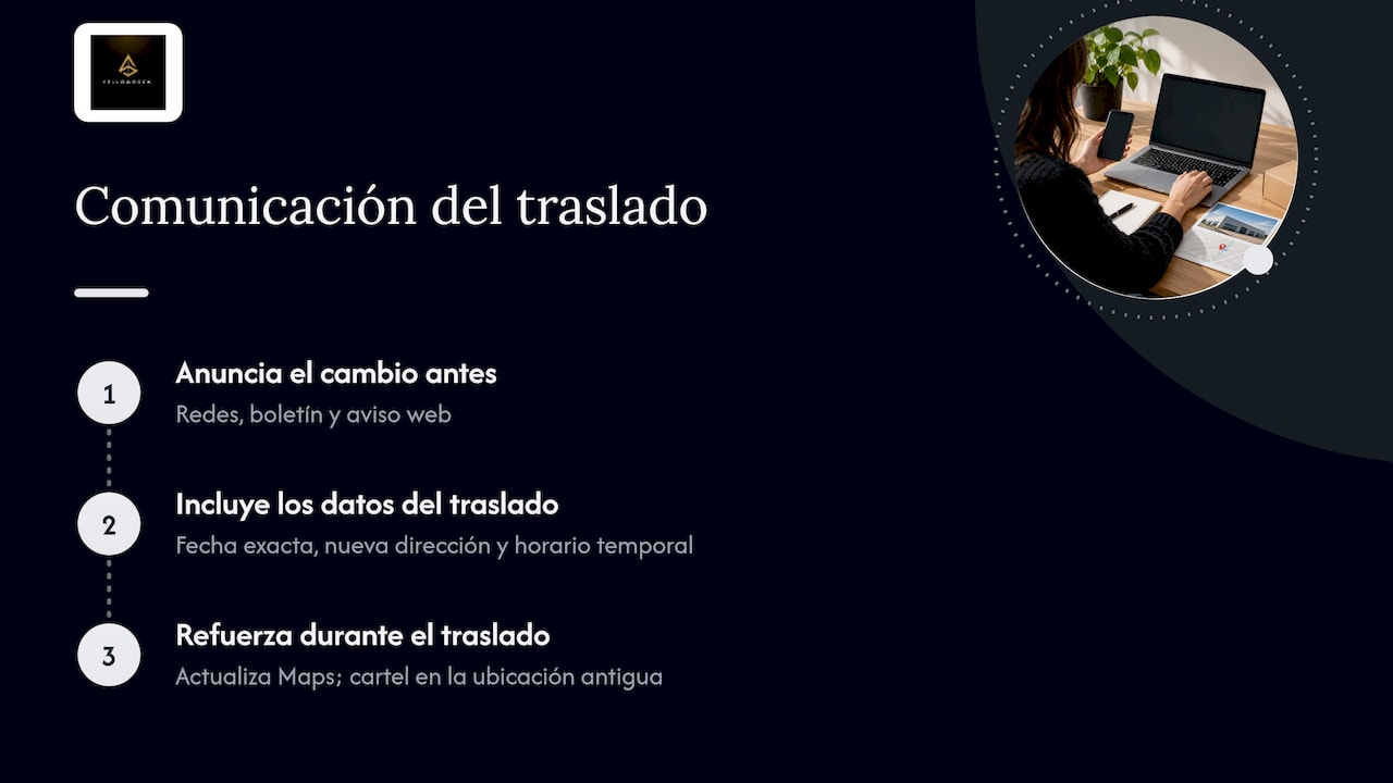 Comunicación del cambio de dirección a clientes y público para mantener la confianza — overview diagram