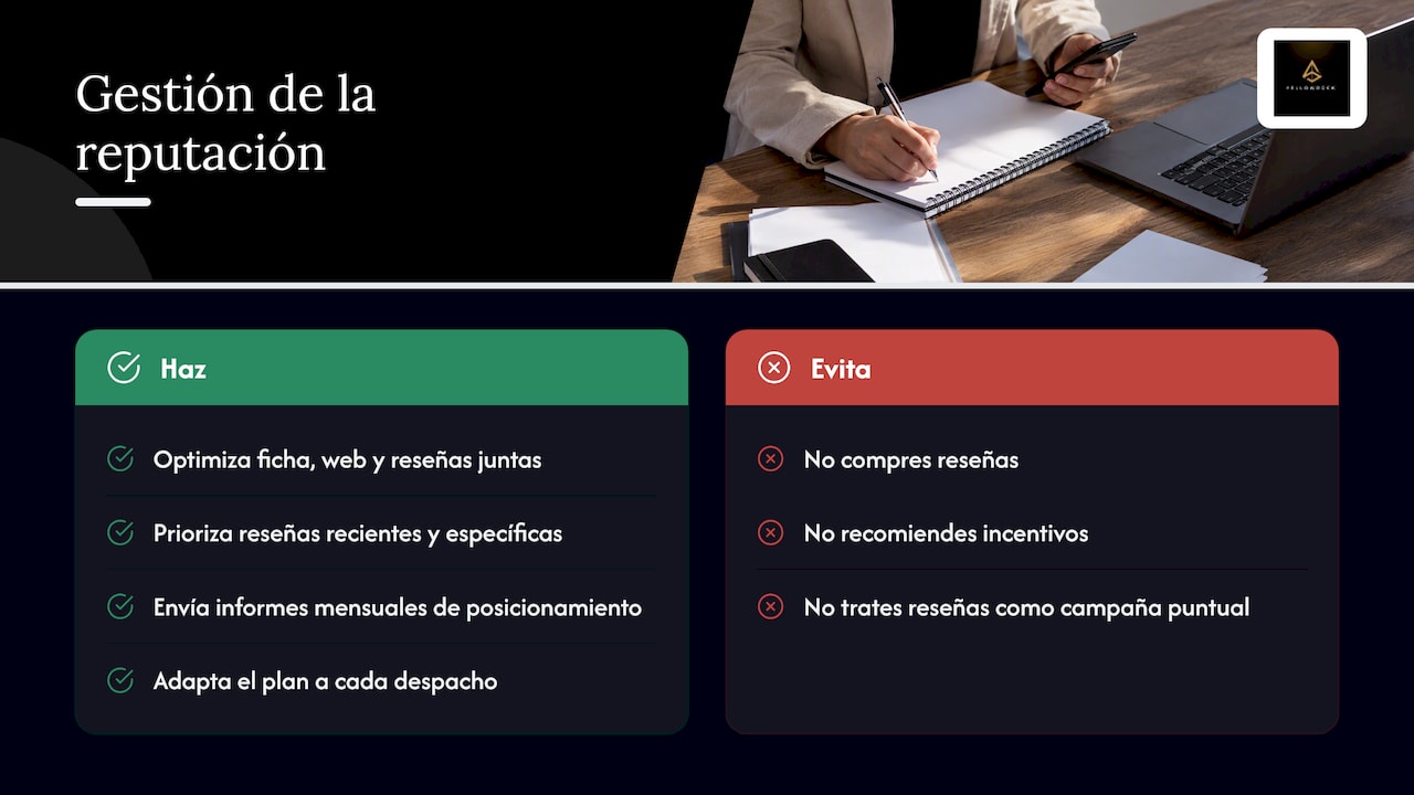 Nuestra perspectiva: cómo trabajamos la reputación de un despacho — overview diagram