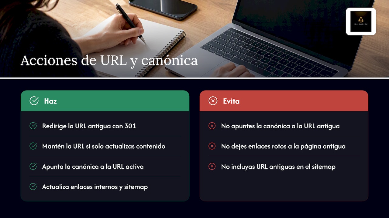 Pasos para actualizar URL y señales técnicas