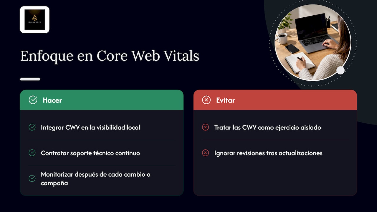 Nuestra manera de abordar las core web vitals en negocios locales — overview diagram